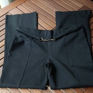 Alice Blue Black Women's Trousers with Chain Detail